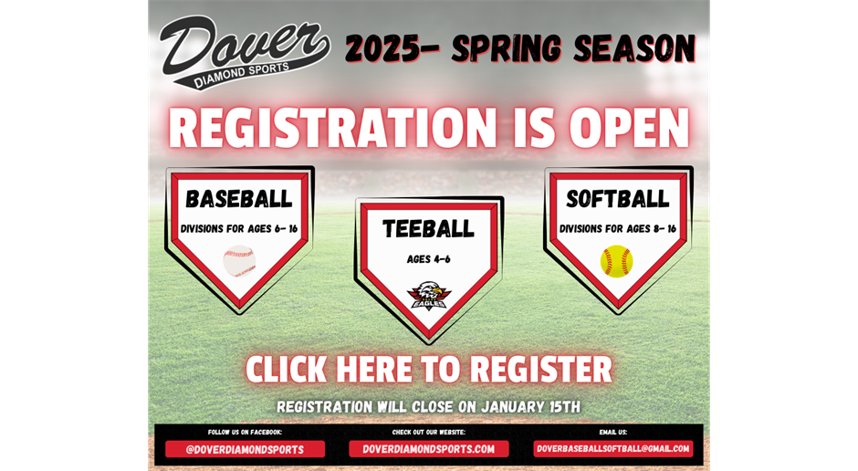 2025 Spring Season- Baseball and Softball Registration